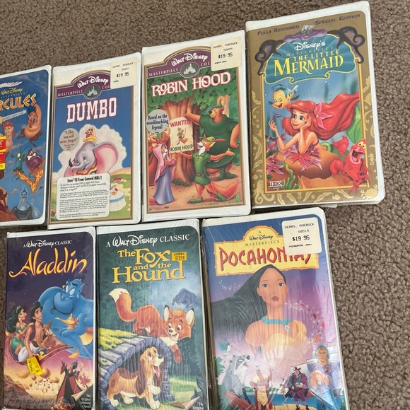 Lot Of 7 Vintage Authentic Factory Sealed With Stickers Disney VHS Movies! Rare - Picture 3 of 8